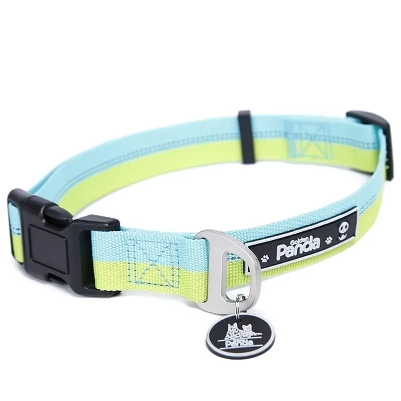 Reflective Pet Collar Strength Nylon Webbing Tracking Adjustable Led Dog For Small Medium Large Dogs LJ201112