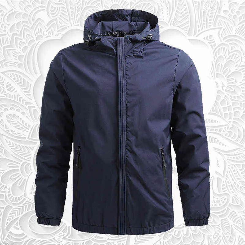 Ny Spring Autumn Hooded Jacket Men Casual Windbreaker Jackor Päls Högkvalitativ Slim Jacket Mens Y220803