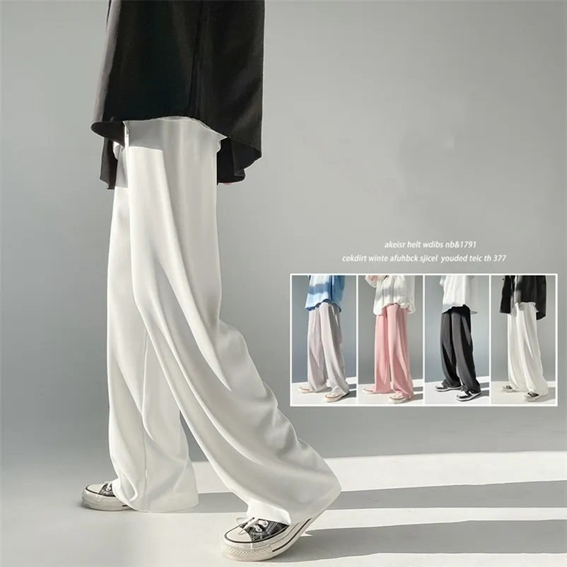 Pantaloni da uomo primavera e l'estate da uomo sezione sottile pantaloni di seta del ghiaccio versione coreana pantaloni dritti casuali larghi coppia 220826