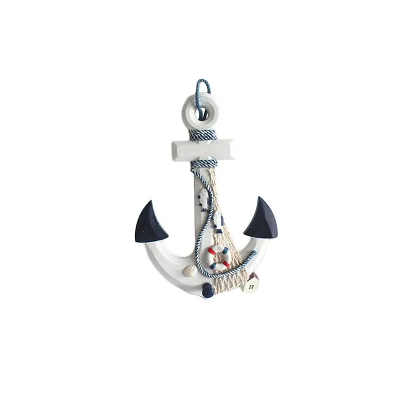 Decorative Objects & Figurines 1PC Mediterranean Style Beach Vintage Nautical Wooden Anchors Decor Hanging Wall Decoration Bar Home