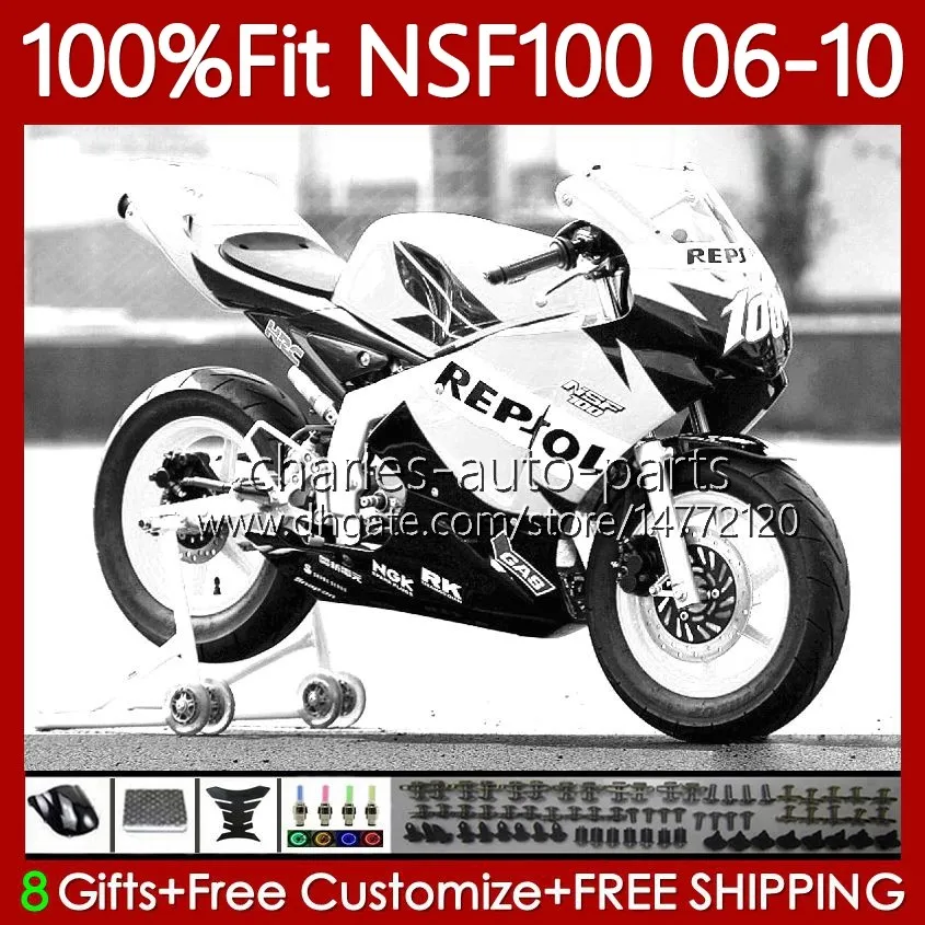 Gentfiber Race Code Code для Honda Fiberglass NSF100 NSF 100 06-10 116NO.118 NSF-100 Белый REPSOL 06 07 08 09 10 NS-F100 2006 2007 2008 2009 2010 2010 Форма