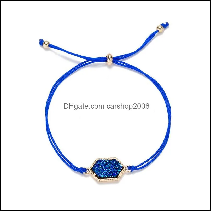 New styles Drusy Druzy Bracelet Resin Geometric Stone Adjust Bracelet for women jewelry