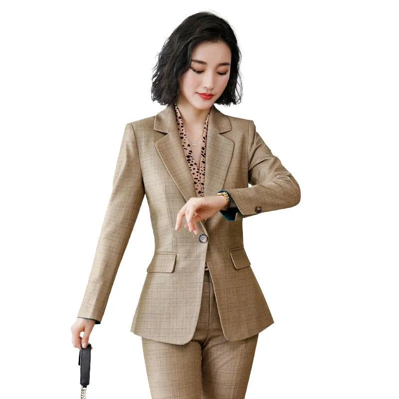 Women's Two Piece Pants Formal Uniform Designs Pantsuits High Quality Fabric Women Business Suits With And Jackets Coat For Ladies Office Bl