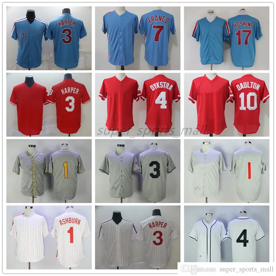 Vintage College Baseball Wears Jersey Richie 1 Ashburn Scott 4 Kingery