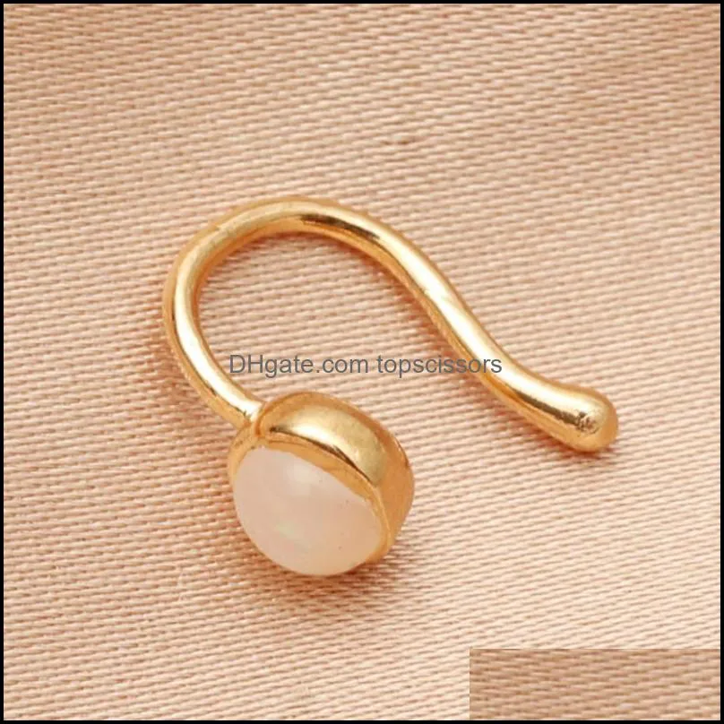 clip on nose ring opal copper non piercing body jewelry nose clips for women and girls
