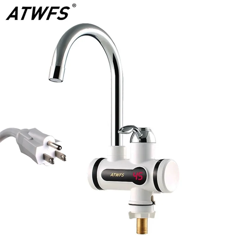 ATWFS 110V 2500W Instantaneous Water Heater Faucet Water Heaters Hot and Cold for Kitchen Instant Tankless Electric Tap Heating T200423