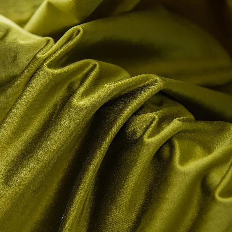 Занавески занавески для спальни гостиная столовая ретро роскошные бриллиантные бархатные оливковые темно -зеленые отделение глянцевая вилла Windowscurtain