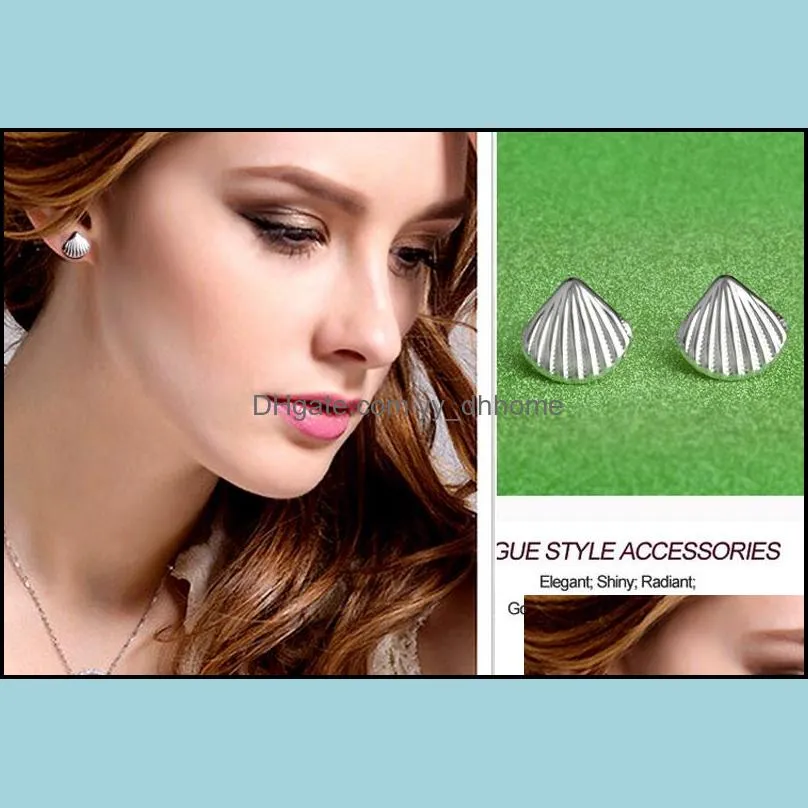 silver stud earrings for women girl party hot sale shell earring ear ring fashion jewelry wholesale free shipping 0667wh