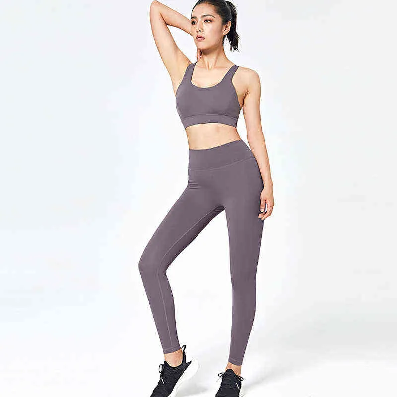 Women Yoga Set Sportswear Gym Leggings Panty Padded Push Up Sports Bra Clothing Athletic Outfits Fitness Piece J220706