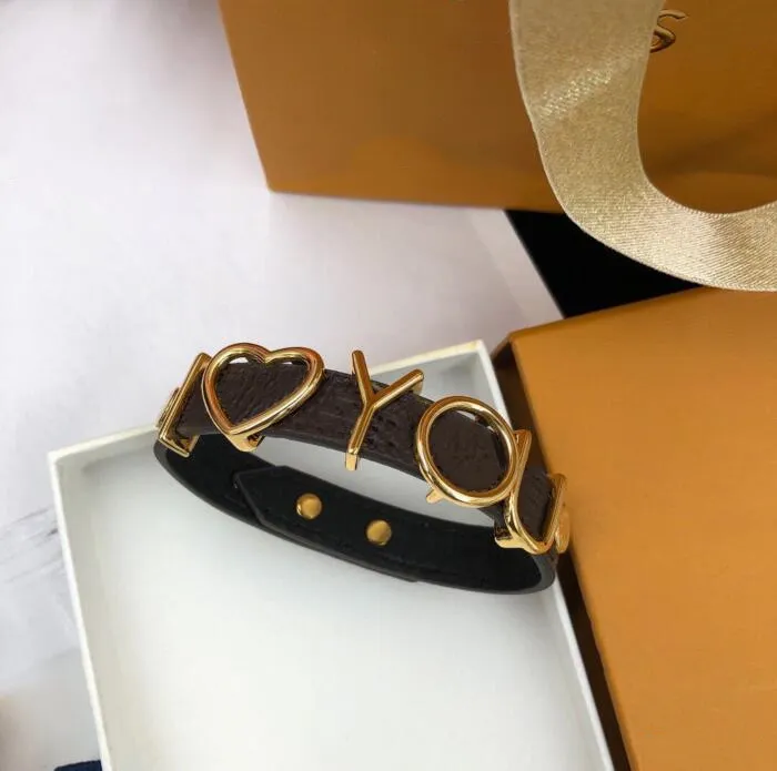 Top Men Women Charm Bracelets Gold Leather Cuff Bracelets Fashion Designer Jewellery Bracelet Wiess of Love louiselies vittonlies