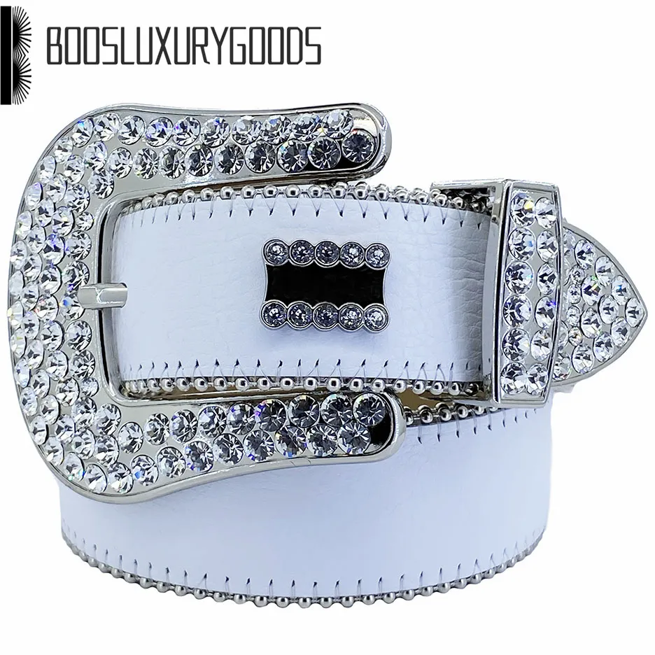 2022 Cintura firmata Bb Simon Cinture per uomo Donna Cintura diamantata lucida bianca Blanc Classic cintura uomo boosluxurygoods