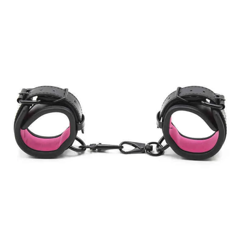 Nxy Bondage Sexy Adjustable Pu Leather Handcuff Ankle Cuff Restraints Toy Exotic Accessories 220421