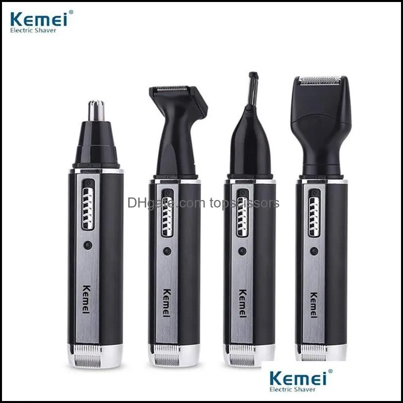 Kemei KM - 6630 4 in 1 Nose Hair Beard Eyebrow Rechargeable Electric Trimmer Electric Nose Trimmer Ear Shaver Hair Cliper Wholesale