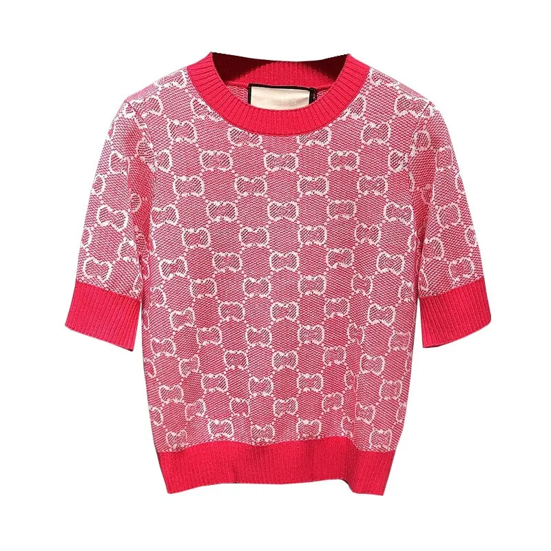 SS Summer Designer T-shirts feminino malhas tricotes
