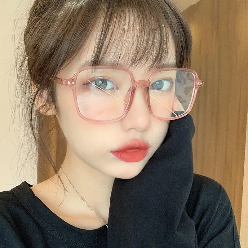 Fashion Sunglasses Frames Anti-blue Light Oversized Women Eyeglasses Square Plastic Optics Glasses Frame Classic Men Computer Eye