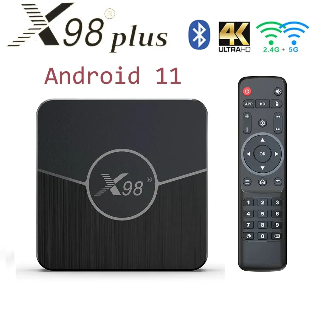 X98 플러스 스마트 TV 박스 안드로이드 11.0 Amlogic S905W2 AV1 듀얼 와이파이 BT 유튜브 미디어 플레이어 4G 64G 2G 16G VS X98 MINI