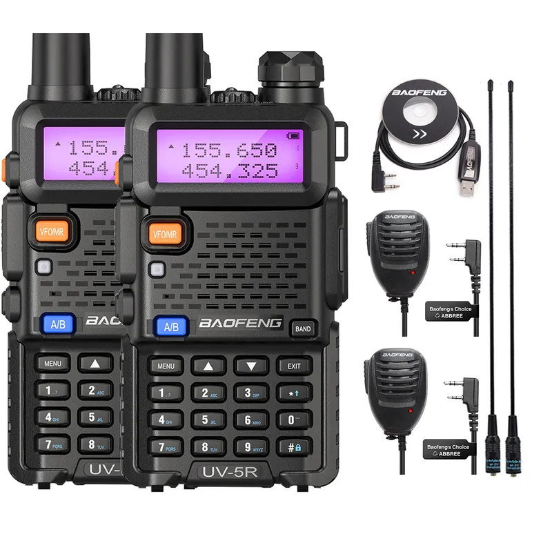 Baofeng BF UV5R Portable Walkie Talkie Pofung UV 5R VHF UHF Dual Band Amateur radio bidirectionnel pour la chasse UV 82 UV 9R plus 220729