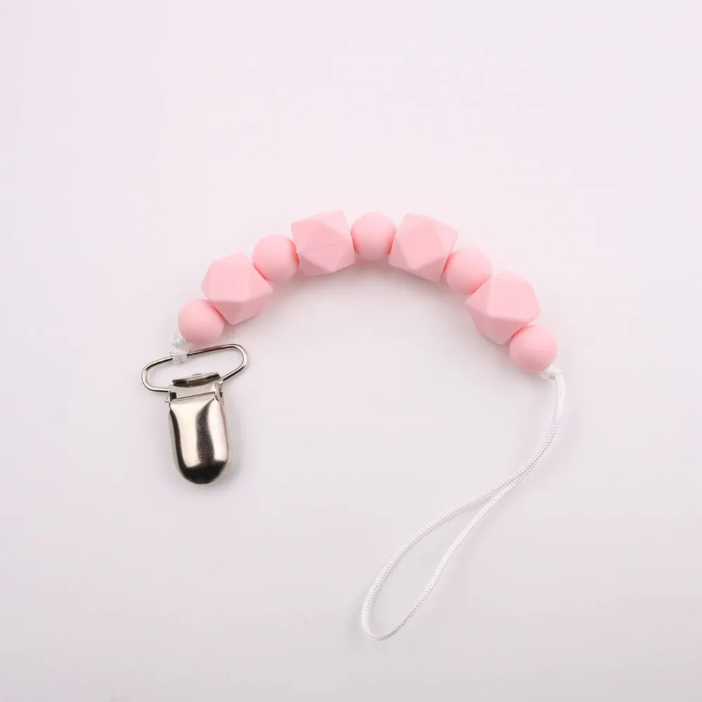 5 couleurs Silicone perle porte-sucette nouveau-né mamelon dentition chaînes Anti-goutte chaîne sucette Clips bébé dentition DE554