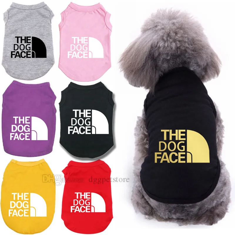 코튼 애완 동물 티셔츠 개 얼굴 멋진 강아지 여름 조끼 개 의류 승화 인쇄 작은 중형 개 고양이를위한 부드러운 통기성 애완 동물 셔츠 옷 도매 A317