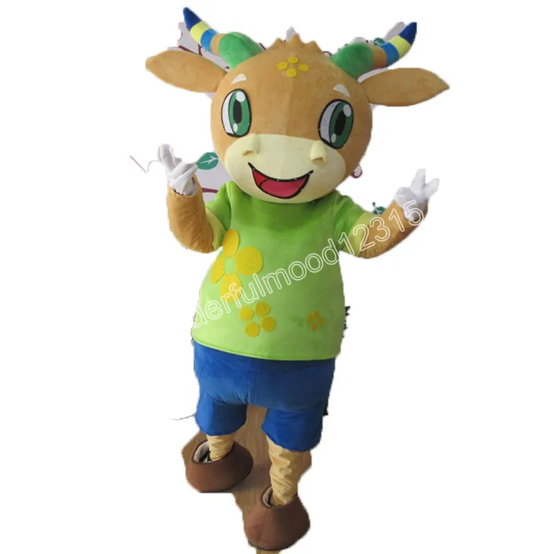 lovel yanimal antelope Mascot Costumes High quality Cartoon Character Outfit Suit Halloween Outdoor Theme Party Adults Unisex Dress