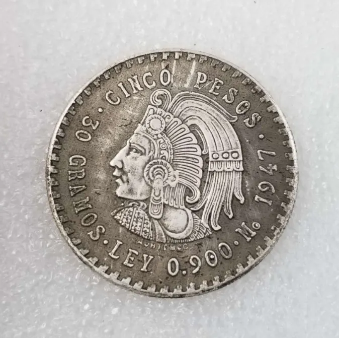 Uncircullulate 1947 lub 1948 Meksyk 5 pesos srebrne monety zagraniczne kopiowanie wysokiej jakości mosiężne ozdoby rzemieślnicze