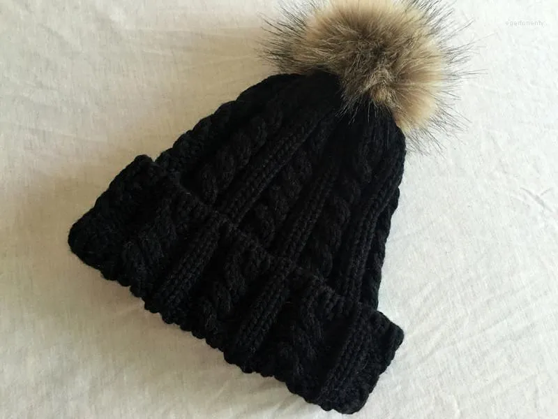 Berretti Beanie/Teschio 2022 Moda Autunno/Inverno Tinta unita Ispessimento Caldo Joker Orlo-palla Maglia Cappellini da modisteria per le donne1 Eger22