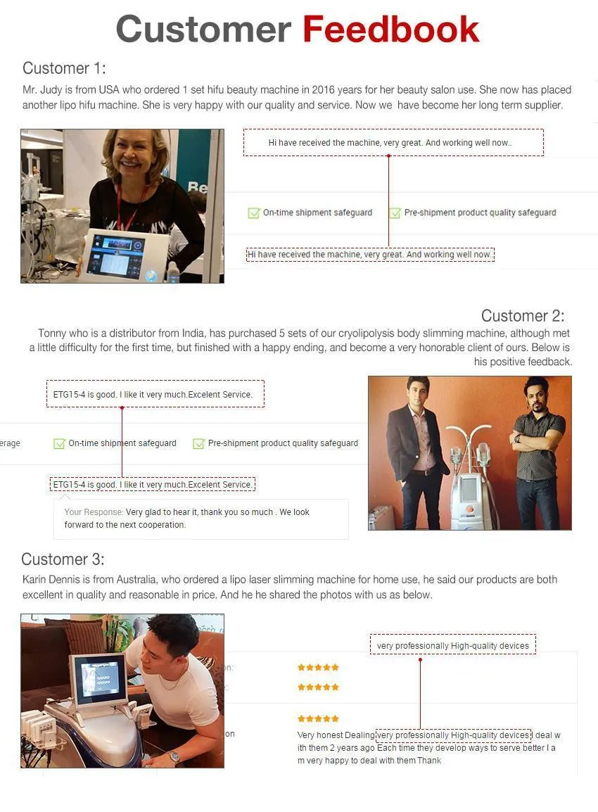 Cryo laser customer feedbook