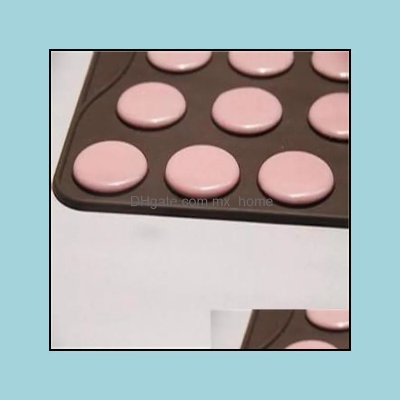 Silicone Pastry Cake Macaron Macaroon Baking Mould 24-cavity Baking Sheet Mat