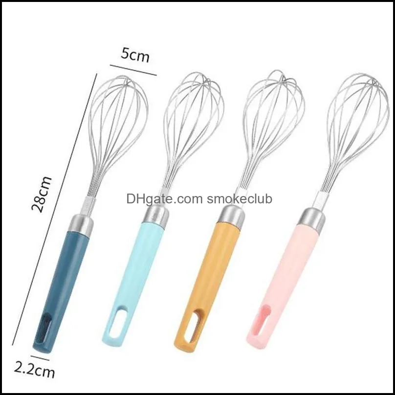 Stainless Steel Manual Egg Beater Tools Creative Household Plastic Handle Mixer Baking Cream Eggs Stirring Kitchen Tool RRB14964
