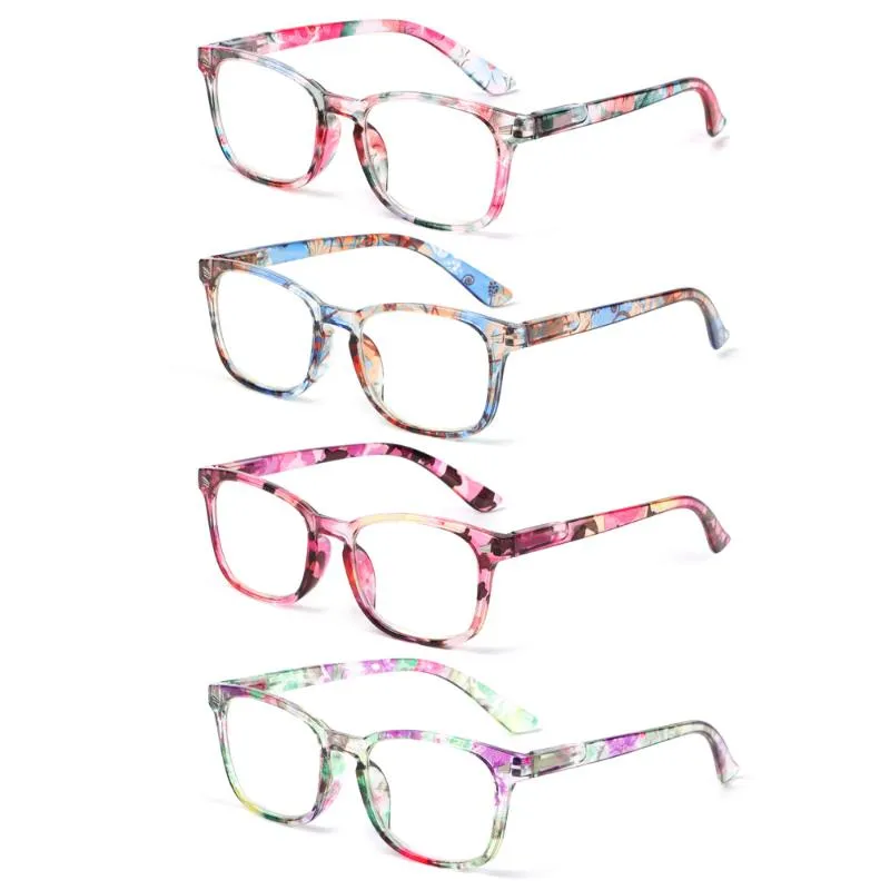 Солнцезащитные очки Красочная рамка для печати Очки для чтения Женщины Мужчины Анти-синий свет Пресбиопия Радиационная защита Старинные очки