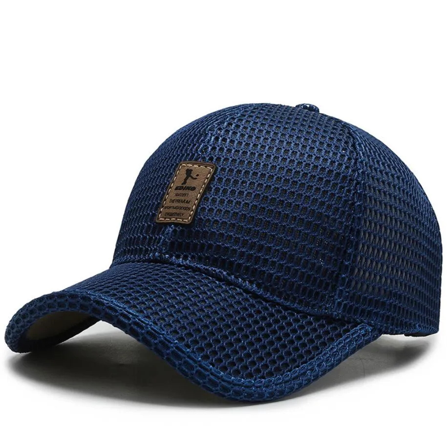 Casquette de Baseball en maille pour hommes casquettes d'été respirantes chapeau de papa chapeaux de pêche en plein air os Gorras Snapback casquette de camionneur 4 couleurs