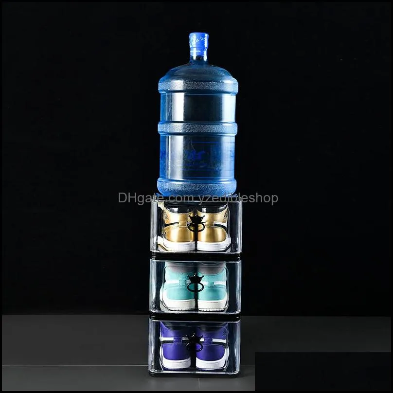 Thickened Plastic Clear Shoe Box Detachable Stackable Combination Shoes Container Boxes Organizer Bins Storage Dust-proof Cabinet Transparent