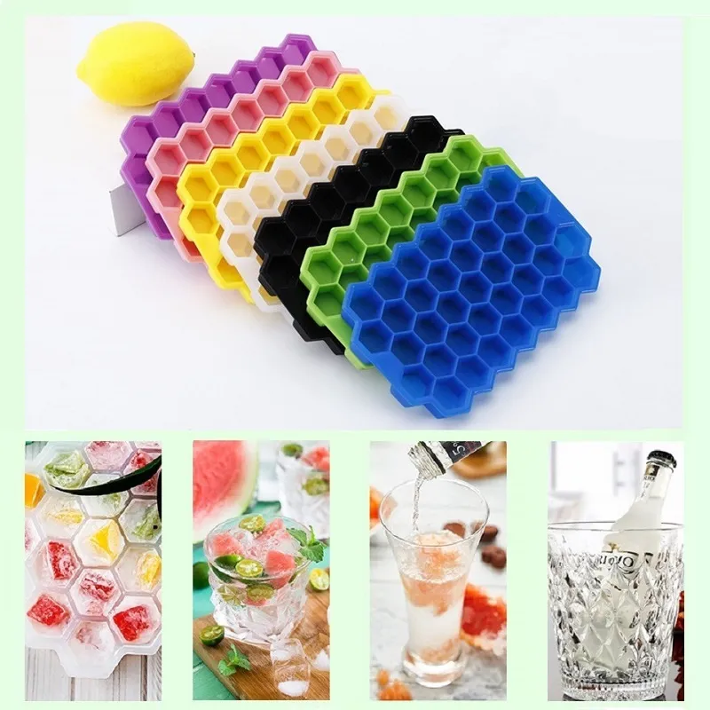 37 Grid Honeycomb Ice Lattice Creative Silicone Glass Tools Honeycombs Silica Gel Ice Block Mold T9I001930