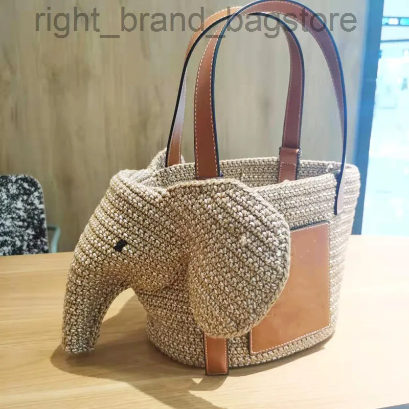 Fashion diy handmade crochet bags accessories designer elephant tote bag leather material accessories beach handbags accessory W220806