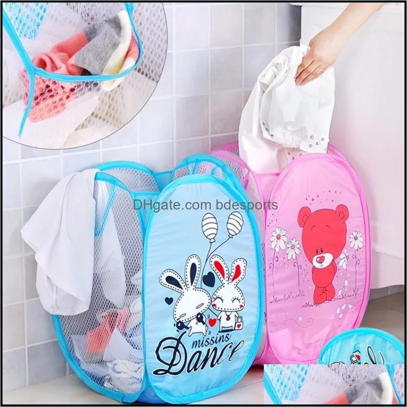 Storage Bags Cartoon Sorting Basket Folding Clothes Laundry Children Kids Toys Sundries Organizer Home StorageStorage BagsStorage