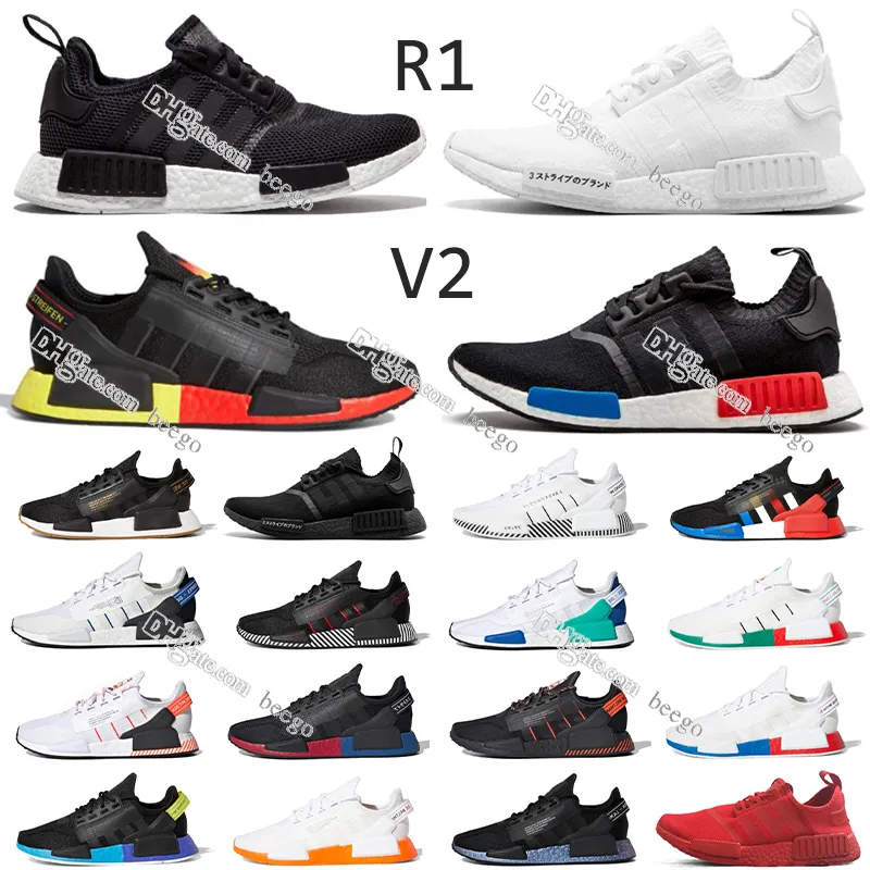 wholesale Dazzle Camo Nmd R1 V2 Scarpe da corsa da uomo Aqua Tones Città del Messico Metallic Core Nero Monaco Oreo Og Uomo Donna per il Giappone Scarpe da ginnastica da esterno scarpe da ginnastica nmds