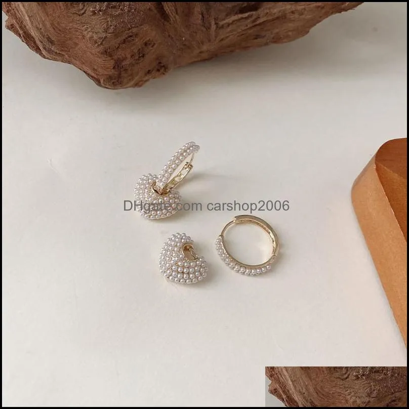 Pearl Hoop Earrings Removable Temperament Trendy Geometric Love Heart Two-wear Women Fashion Jewelry Accessories & Huggie