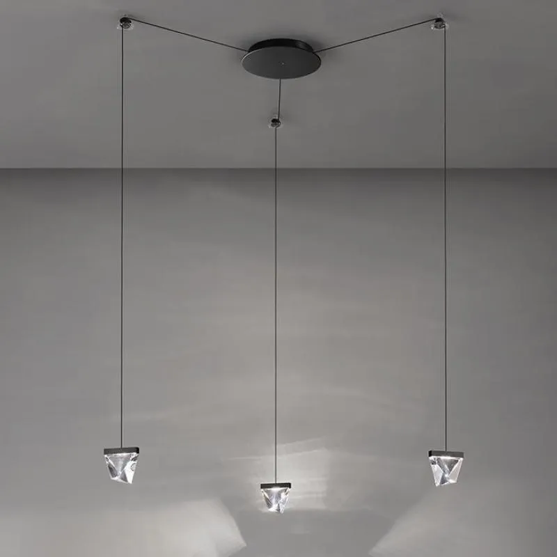 Lampes suspendues salon lampe en cristal LED bande suspension pour chambre à coucher barre à manger cuisine éclairage de mariage lamparapendentif