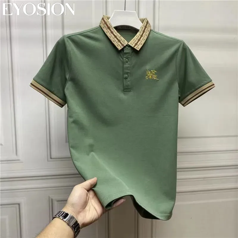 Designer Mens Polo Brand Top Top Summer Summer Sleeve Colli bas Collier Casual Tops Fashions Men Vêtements Plus Taille