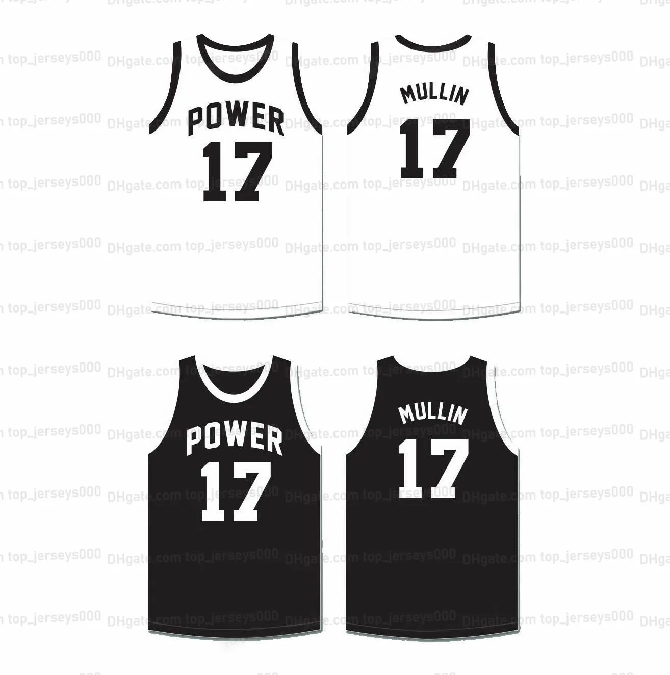 Anpassad Chris Mullin # 17 High School Basketball Jersey All Stitched White Black Any Name Number