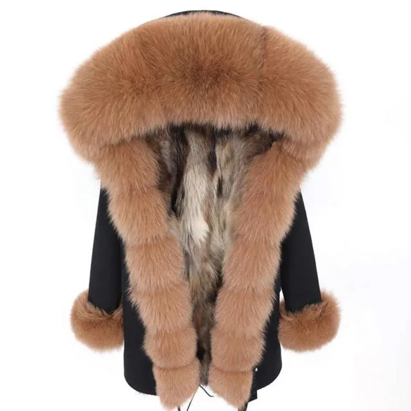 Women's Fur & Faux Women Winter Real Raccoon Lining Coat Collar Women's Jacket Long ParkaWomen's Women'sWomen's