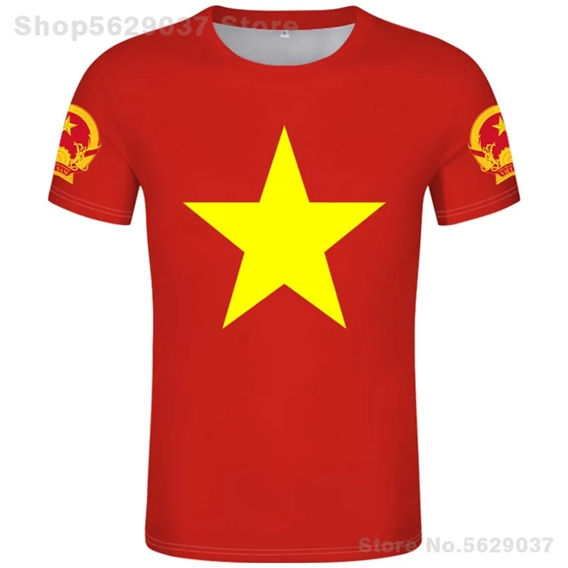 Wietnam T Shirt DIY darmowe niestandardowe numer nazwy VNM T-shirt Nation Flag VN Wietnam wietnamski tekst druk po ubrania 220702