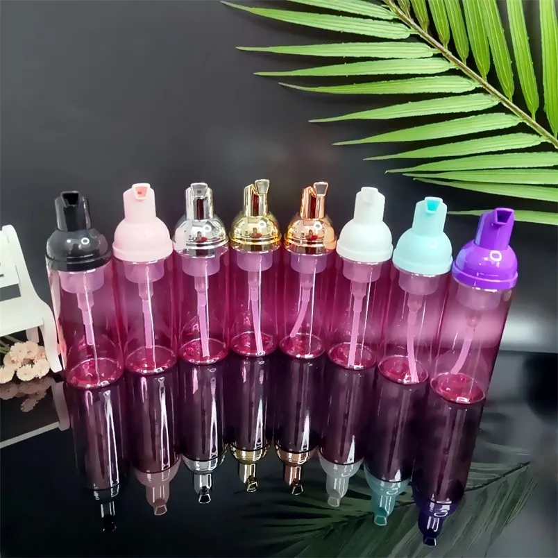 10pcs/60ml Şeffaf Pembe Şişe Sabun Mousse Seyahat Taşınabilir Köpük Şişe Temizleme Yıkama Köpük Dispenser Alt Bottle 220726