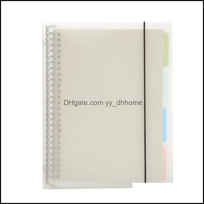 metal colorful loose-leaf notebook frosted transparent coil notebook pp a5/b5 removable notepad waterproof cover school supplies