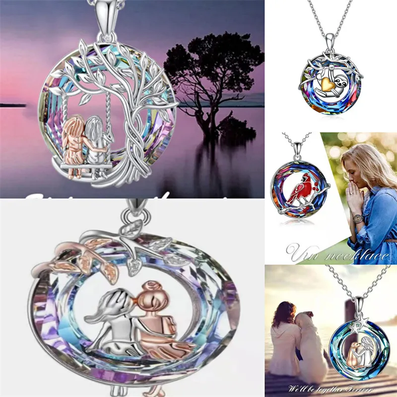 Ornement en brocart, vente chaude transfrontalière, mode européenne et américaine, pendentif arbre de vie, personnalité Simple, collier d'arbre porte-bonheur creux