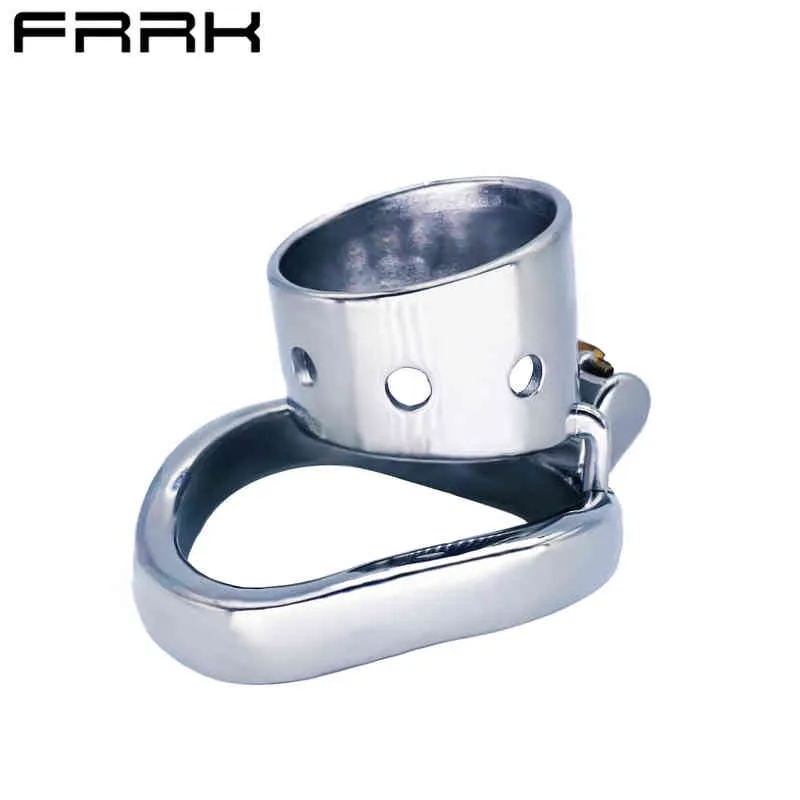 Dispositivo di castità NXY Frrk 98 Anello ad arco Nuovo apparecchio maschio cilindrico corto in acciaio inossidabile 0416