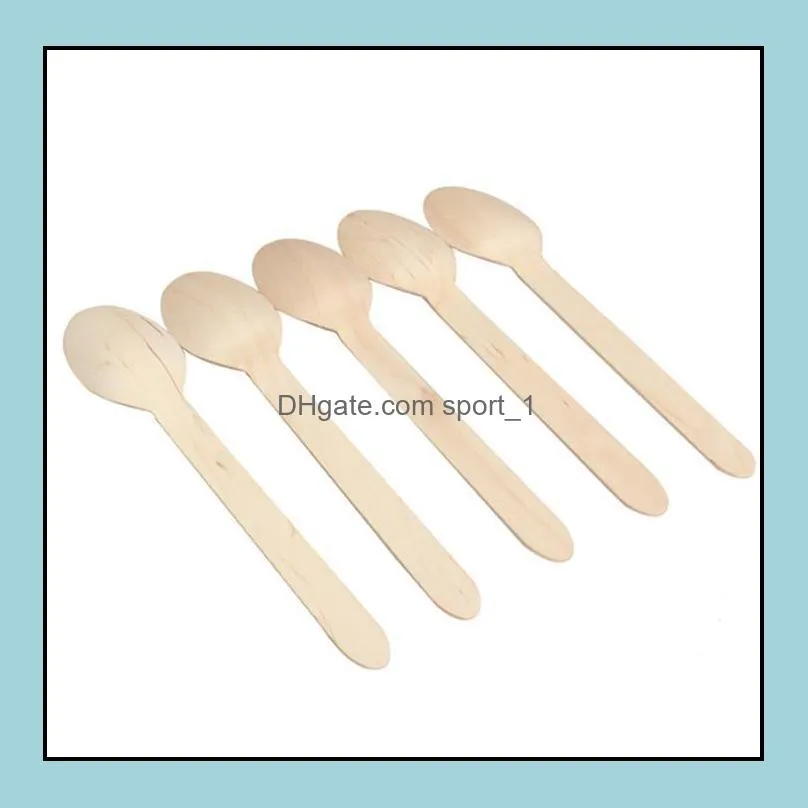 5000pcs mini wooden spoon ice cream spoons wedding parties banquets disposable wooden crafting cultery utensils sn413