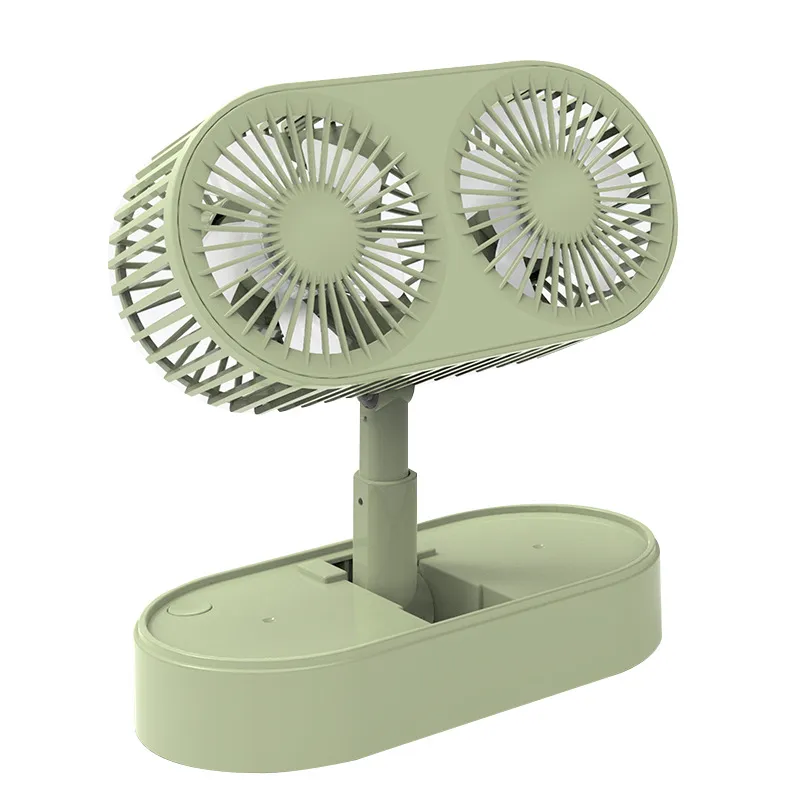 Mini ventilateur de refroidissement à Air pliable de bureau de bureau Rotation libre 3 vitesses réglable Double tête USB refroidisseur silencieux pour la maison