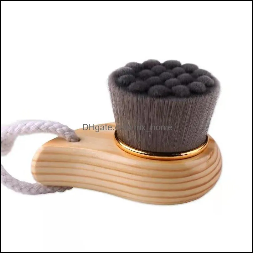 Facial wood Handle Cleansing Brush Beauty Tools Soft Fber Hair Manual Cleaning Face Brushes Skin Care