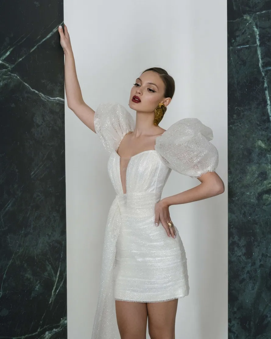 slim fit dress slacks Flowy Sequin V-Neck Short Dress With Pockets main image 0
